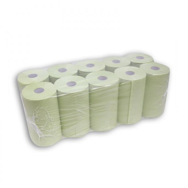 Green towel roll (2 layers, 23 cm x 80 m, 10 rolls) 